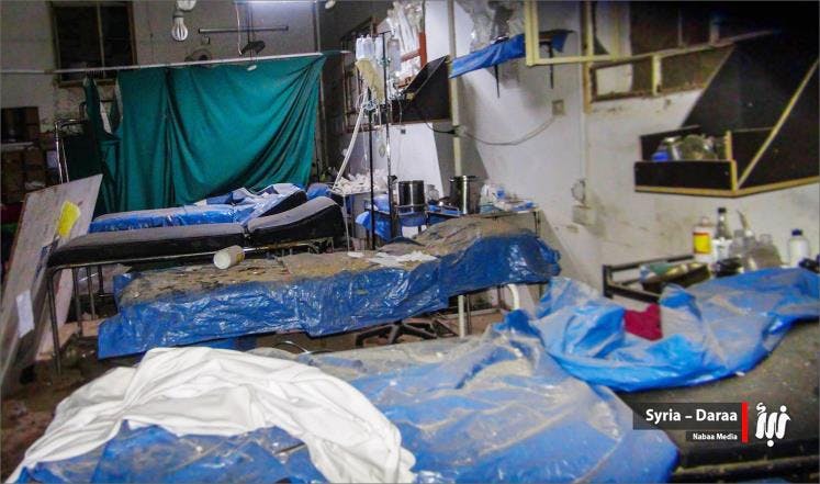 Cover Image for تدمير مستشفى وخزان مياه وقتل مدنيين في قصف روسي على درعا